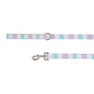 Top Paw Canvas Dog Leash 4‎ FT with Accessory Ring Purple Blue Cream